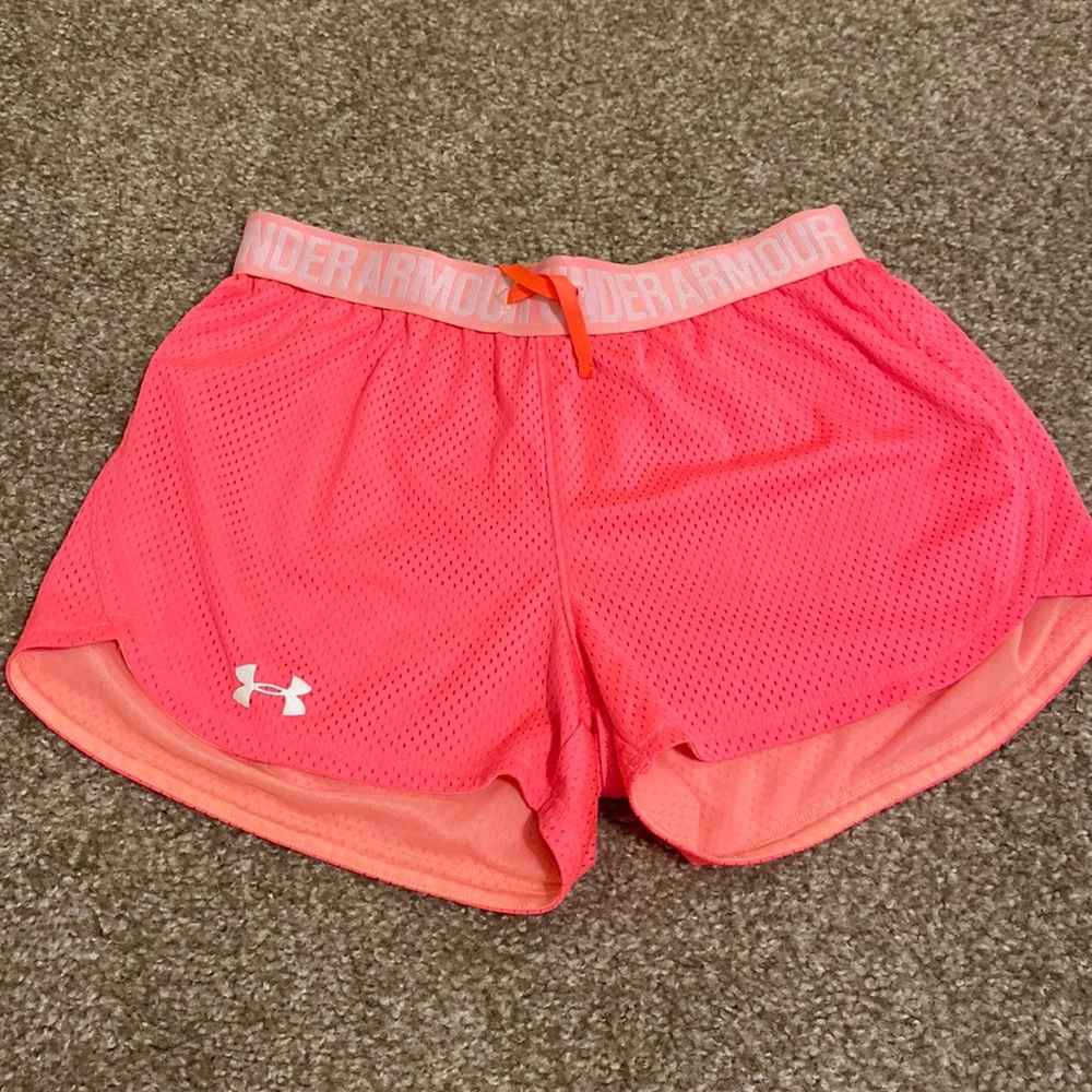 XS Neon Orange/Pink Under Armour Mesh Shorts